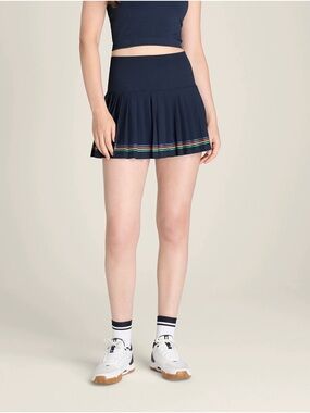 Wilson Midtown Pleated Tennis Skirt with Rainbow Hem